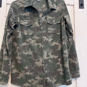 Eddie Bauer Green Camo Fleece shirt